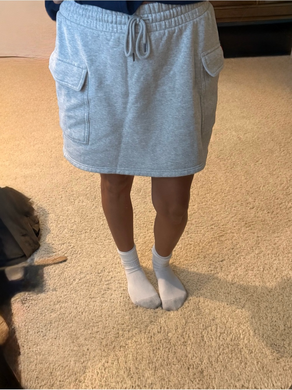 Universal Thread Heather Gray Drawstring Pocket Mini Skirt